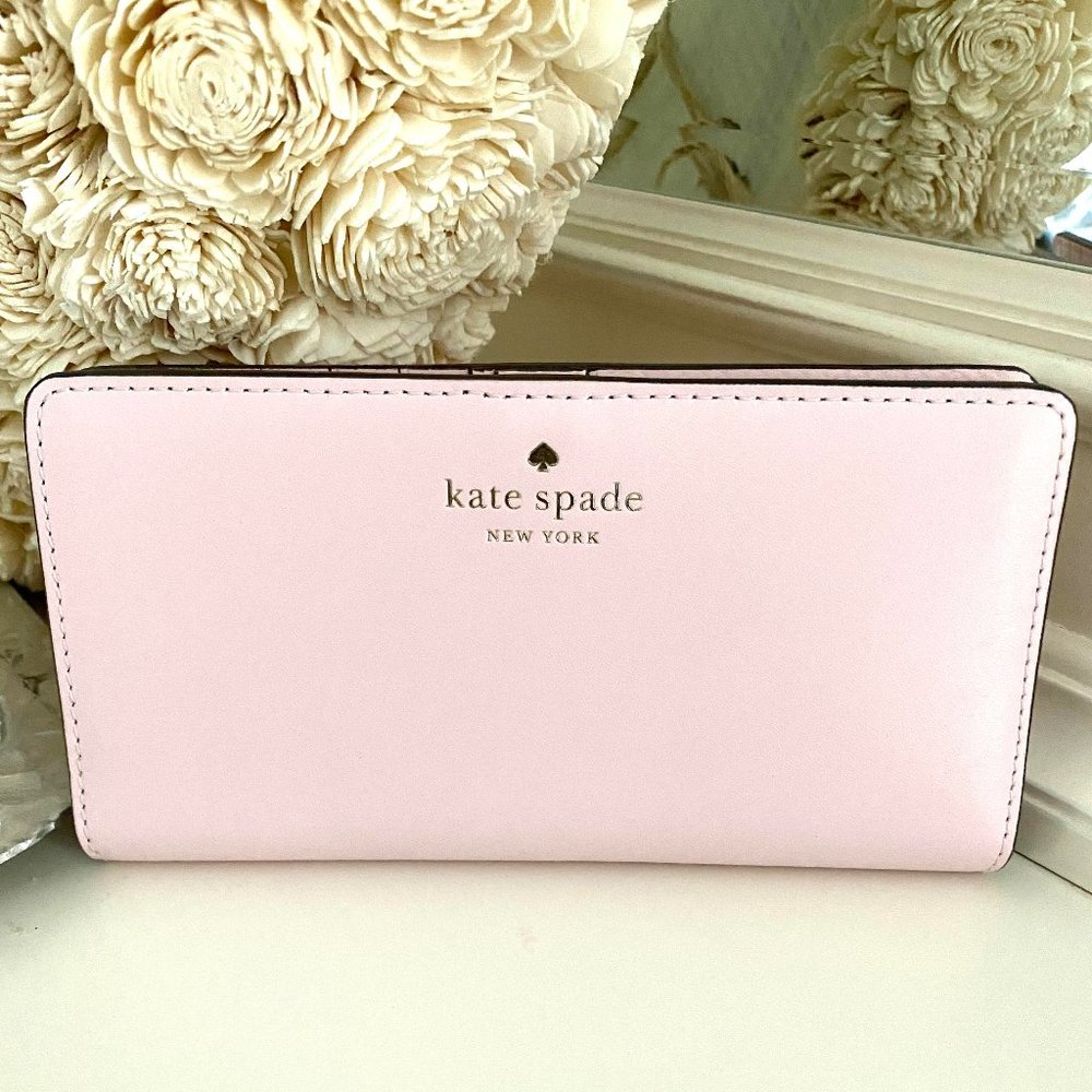 Kate Spade Schuyler Slim Bifold Chalk Pink Wallet